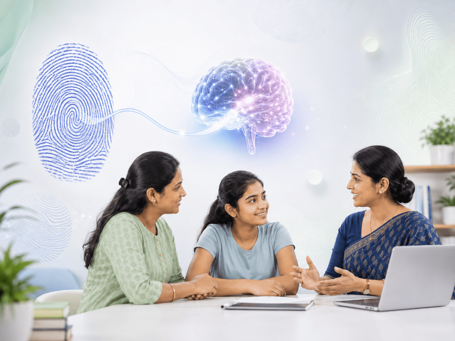 Creative illustration representing dermatoglyphics and fingerprint study